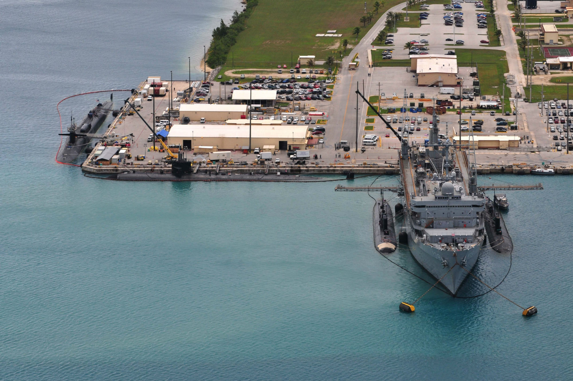 USS Emory S. Land in Apra Harbor